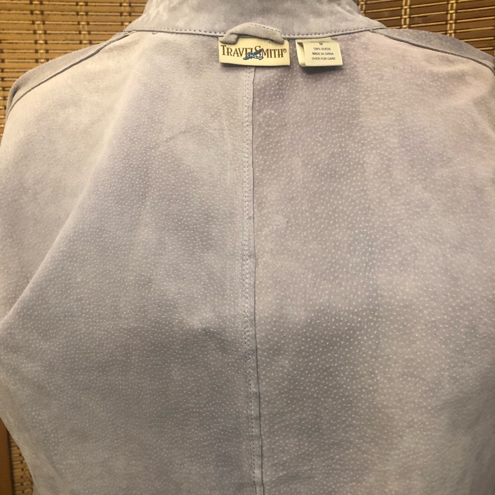 Ladies' light blue suede jacket size M by TravelSmith - Picture 9 of 15
